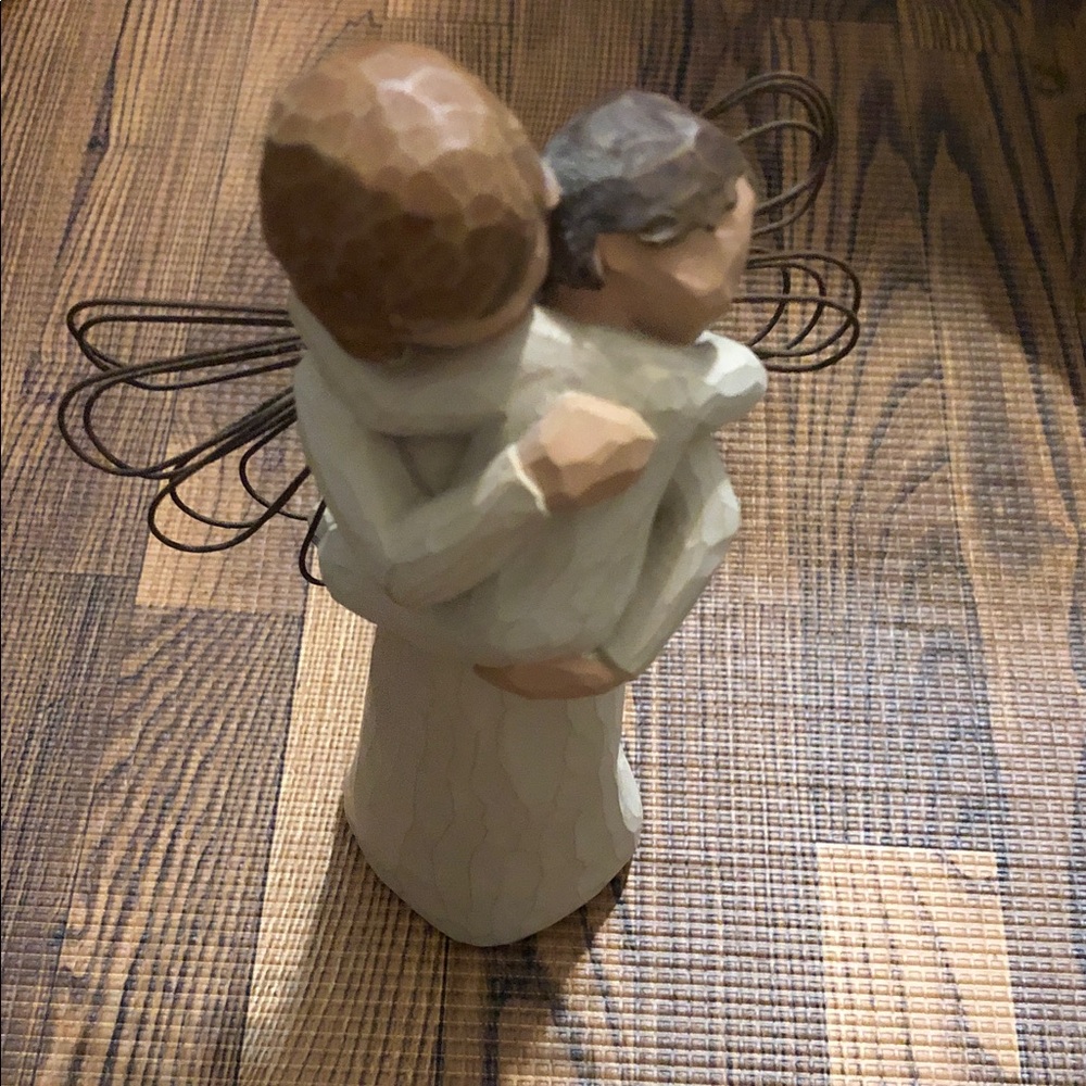 Willow Tree Embrace Angel Figurine in Cream and Brown